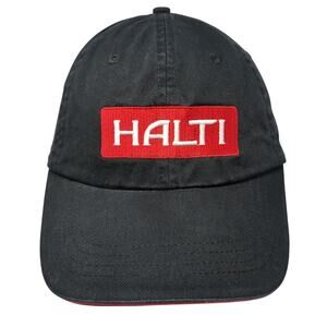 Halti Strapback Baseball Cap Black One Size Adjustable Embroidered Vented Holes